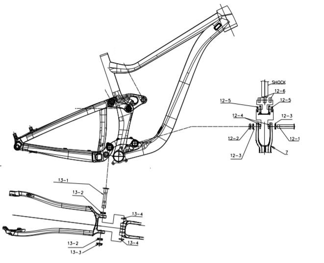 GIANT Lower linkage Lagerset / Trance E+ MY19 - MY20
