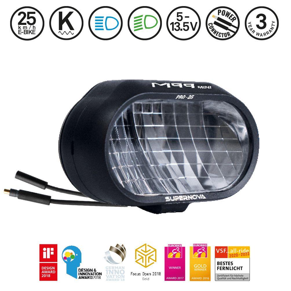Supernova M99 Mini Pro-25 Universal 5-13.5 V E-Bike Scheinwerfer
